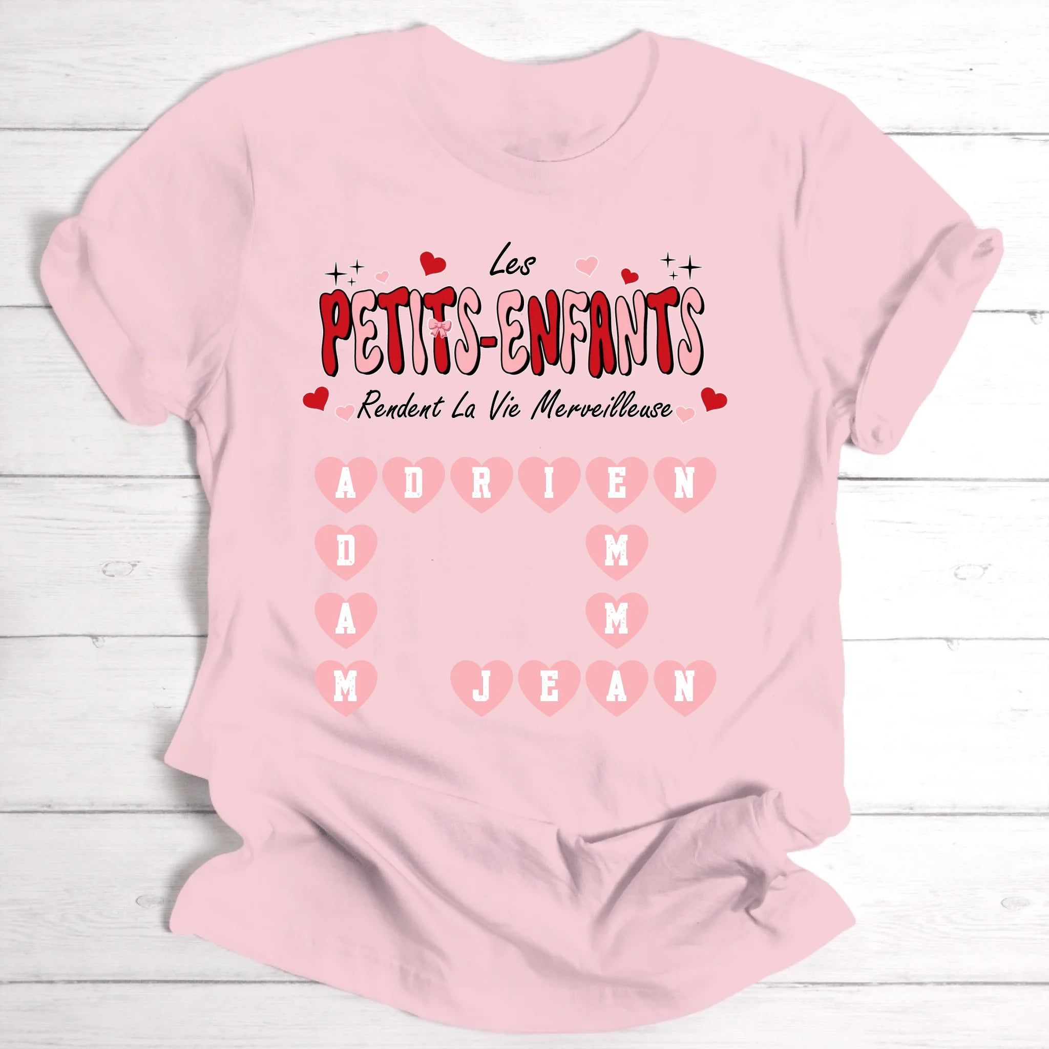 Les petits-enfants rendent la vie merveilleuse - T-shirt - Scrabble personnalisé pour mamie & papy