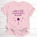 T-shirt "Meilleure Mamou Du Monde" – Cadeau Anniversaire, Fête Des Grands-mères – Idéal Petit-enfant à Offrir à Sa Mamie - 1