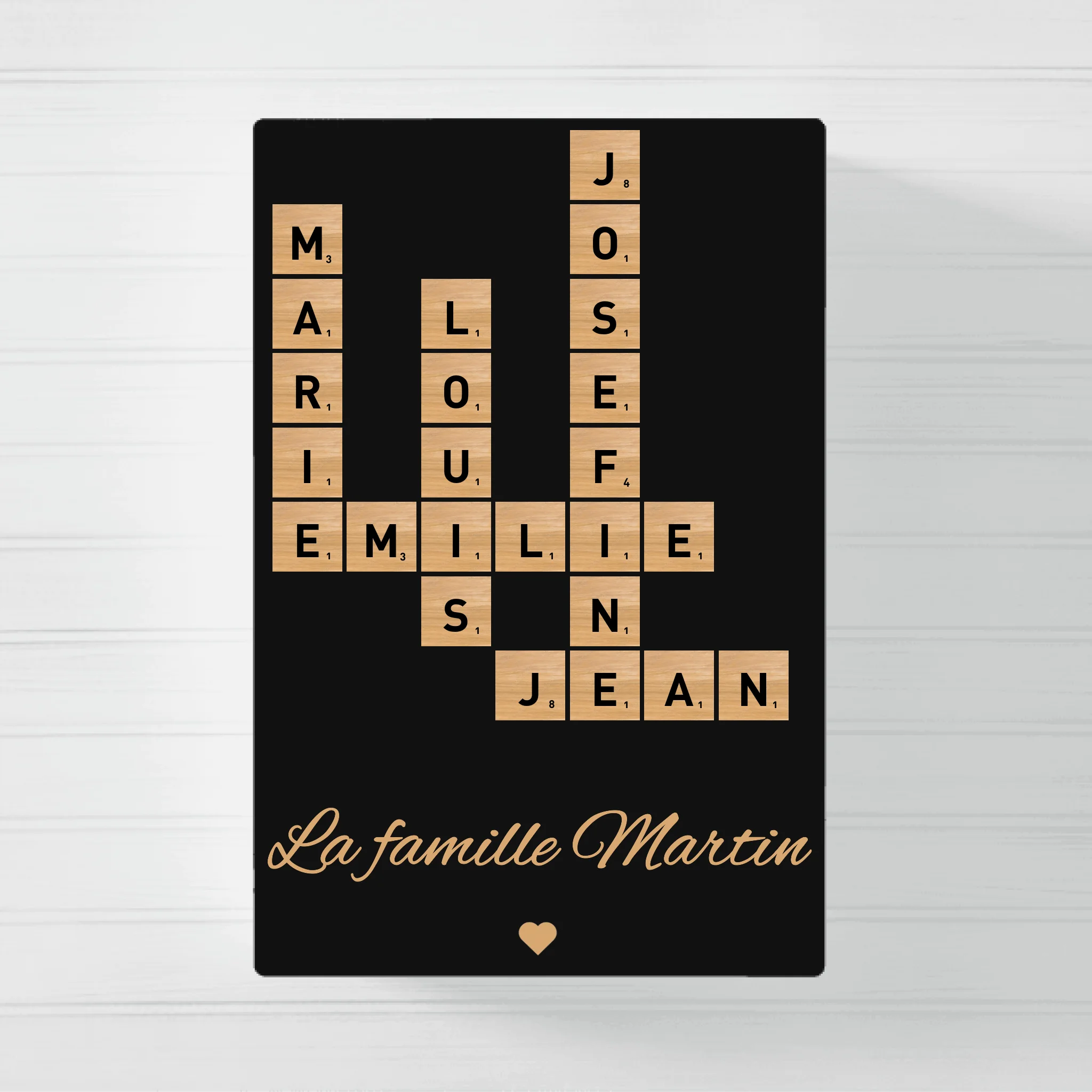 Scrabble en famille - Toile personnalisable