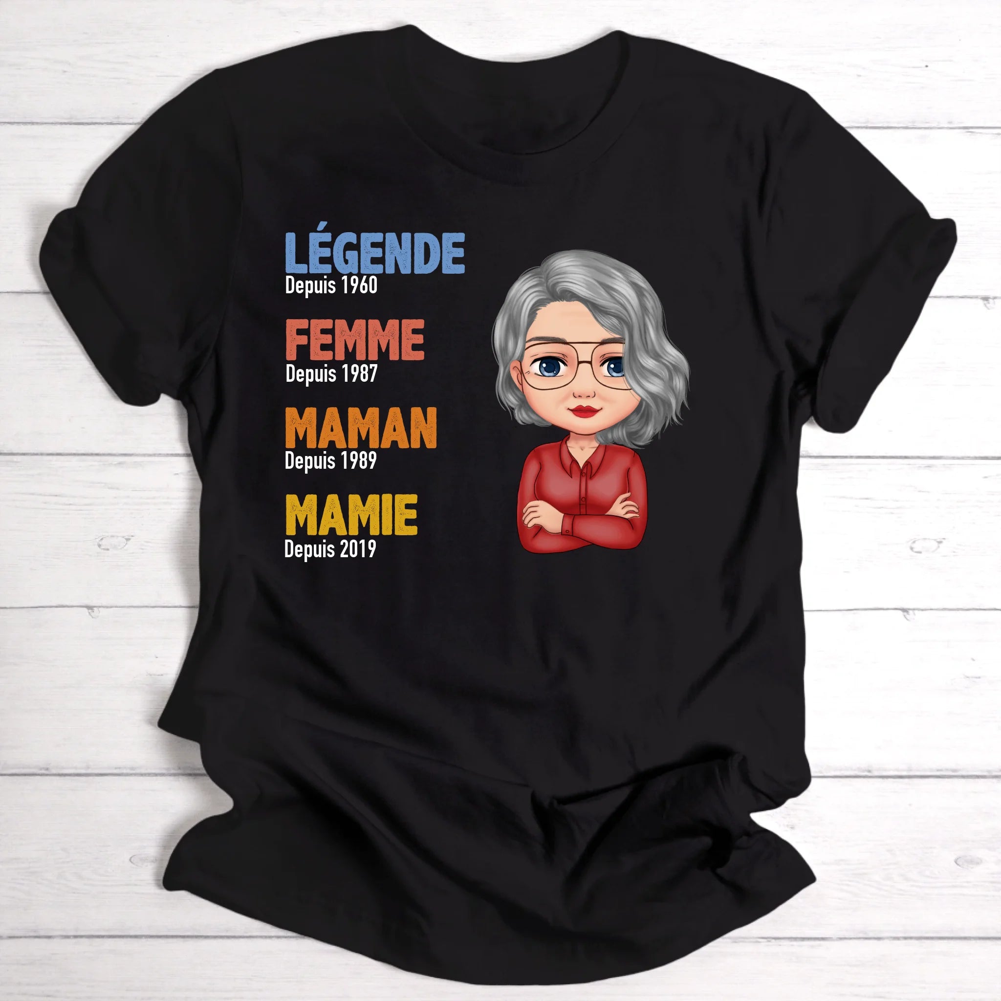 Légende Mamie / Maman - T-shirt personnalisé