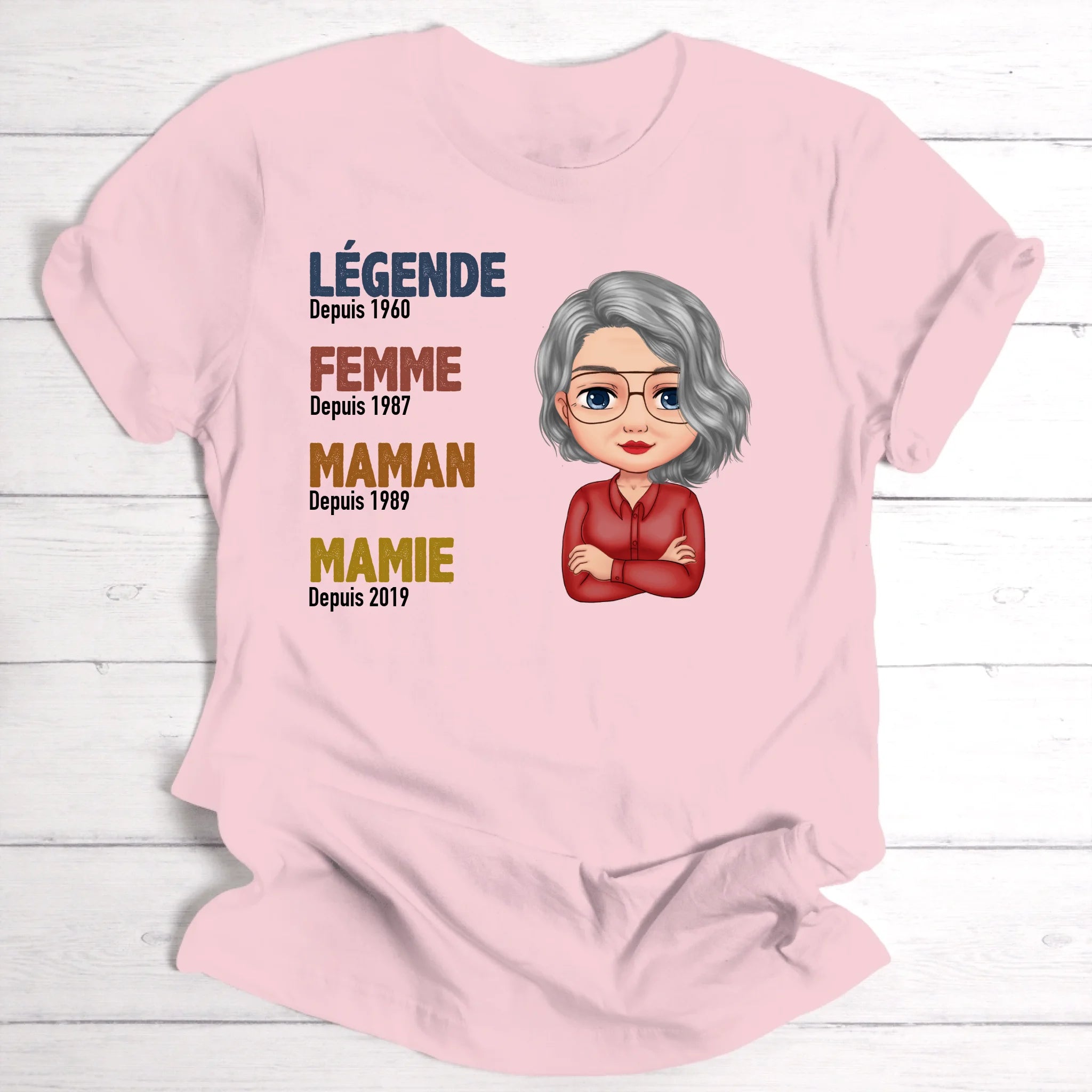 Légende Mamie / Maman - T-shirt personnalisé