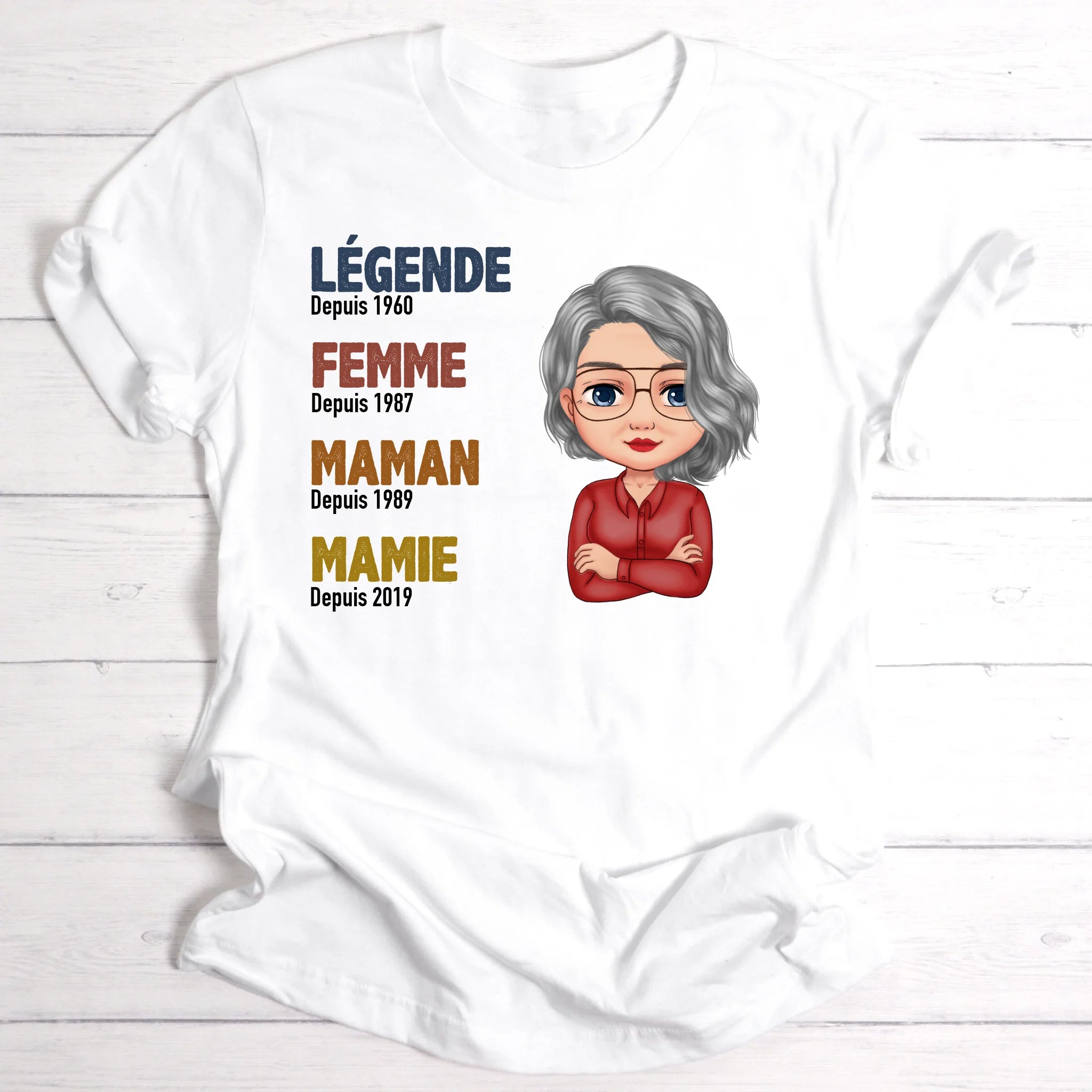 Légende Mamie / Maman - T-shirt personnalisé