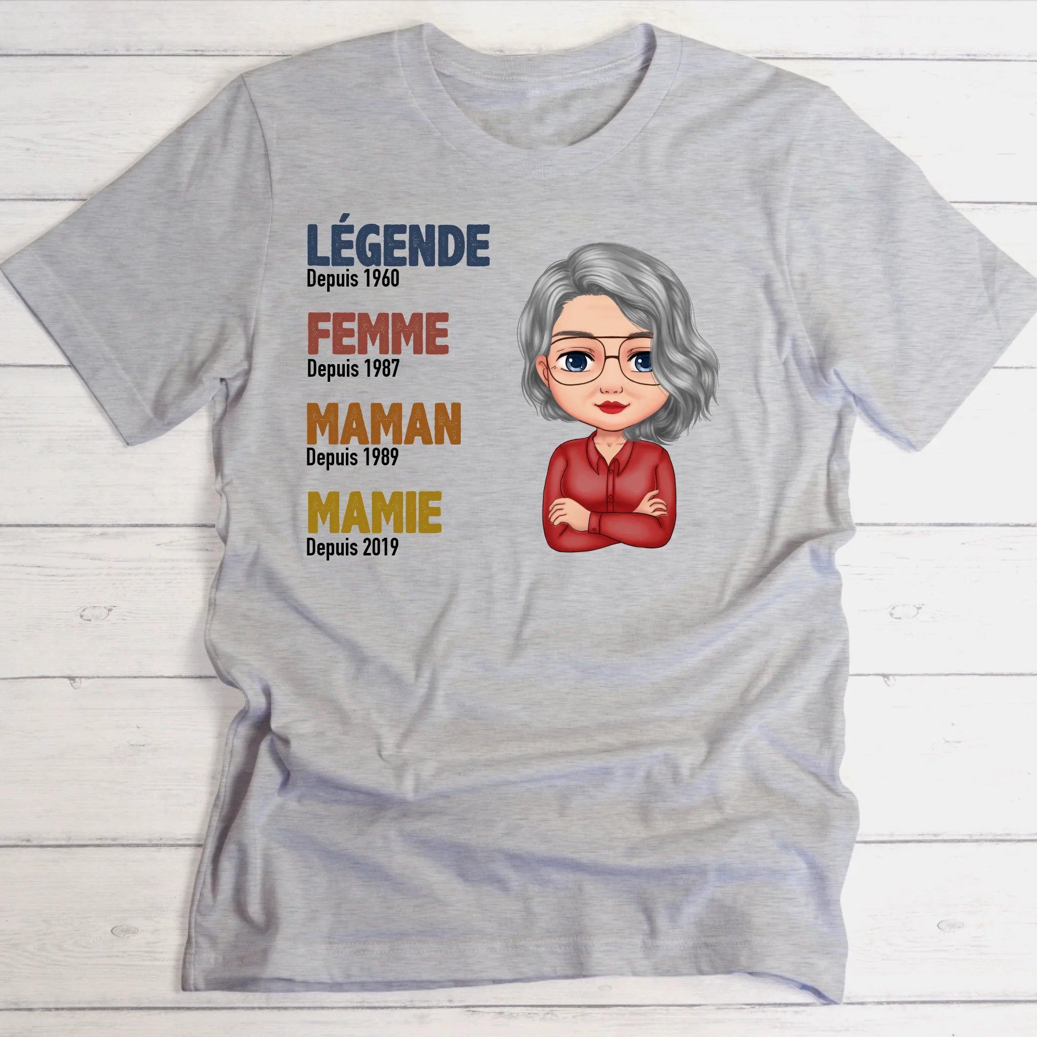 Légende Mamie / Maman - T-shirt personnalisé