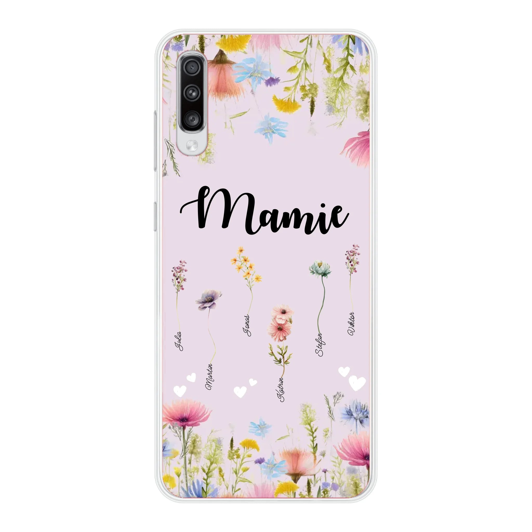 Mamie / Maman Fleur personnalisée Nom de l'enfant - Coque de téléphone personnalisable