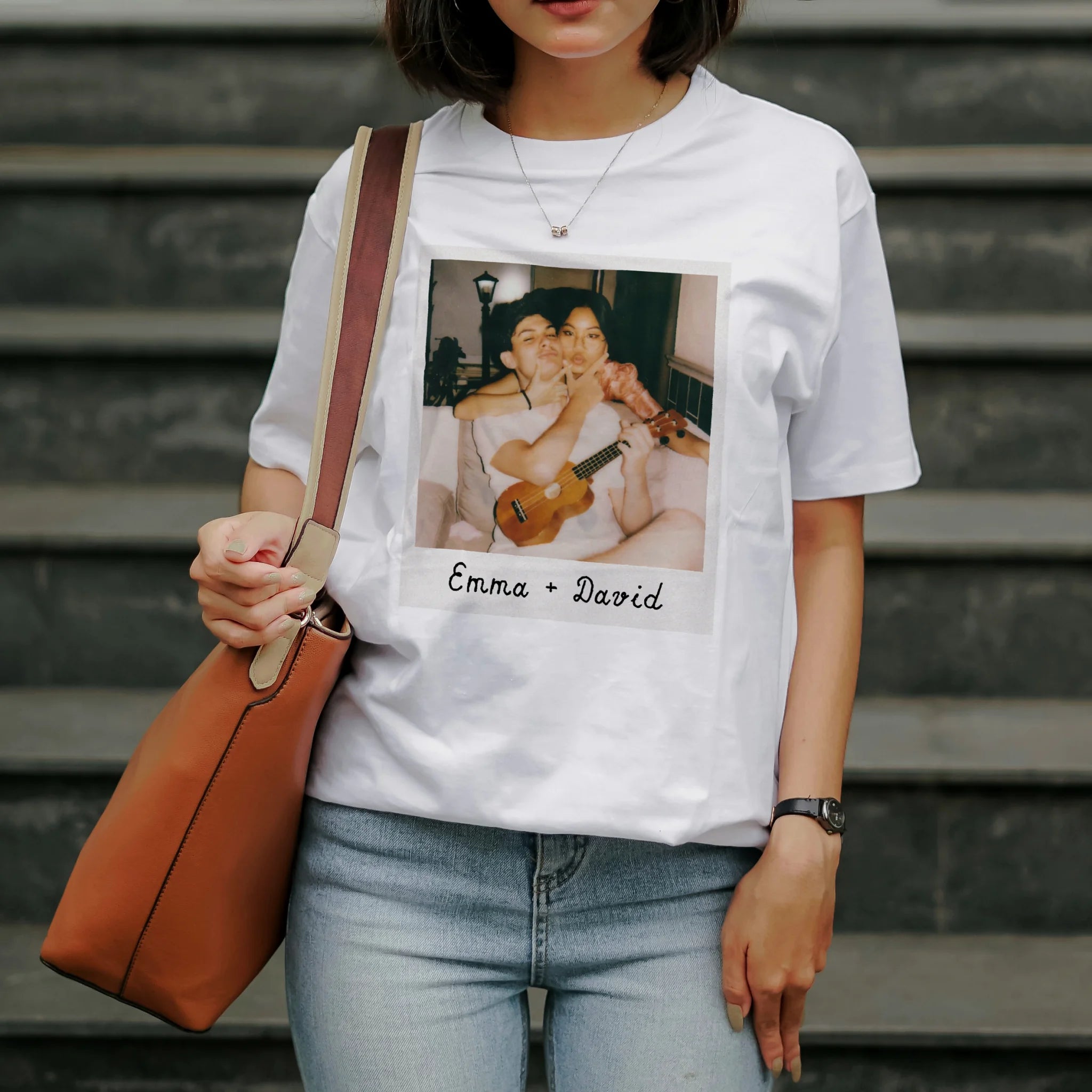 T-shirt photo Polaroïd vintage - T-shirt personnalisé