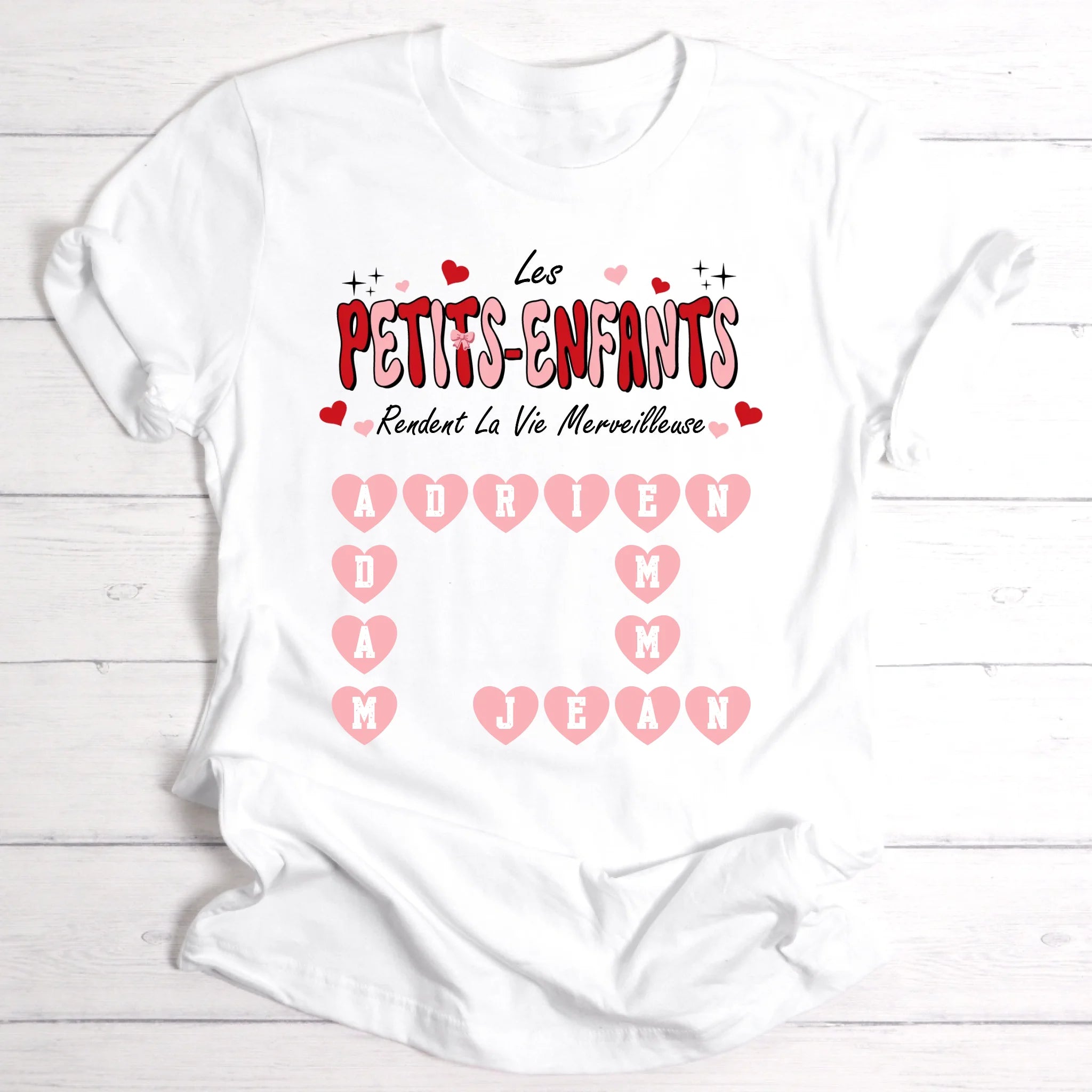 Les petits-enfants rendent la vie merveilleuse - T-shirt - Scrabble personnalisé pour mamie & papy