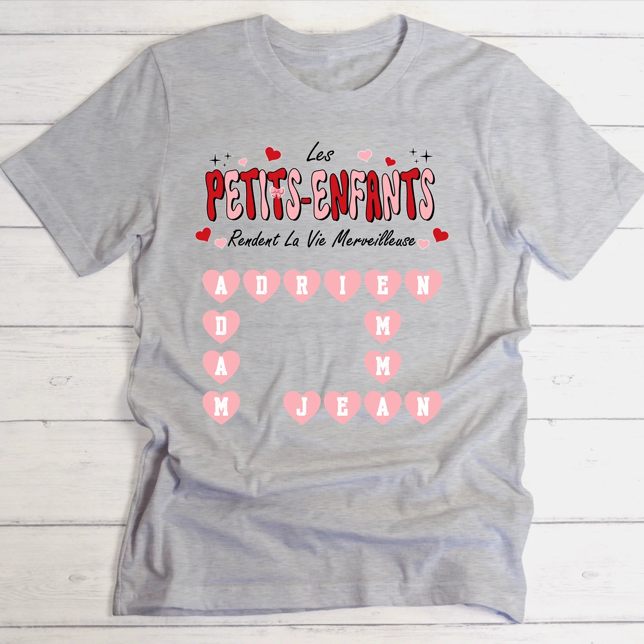 Les petits-enfants rendent la vie merveilleuse - T-shirt - Scrabble personnalisé pour mamie & papy