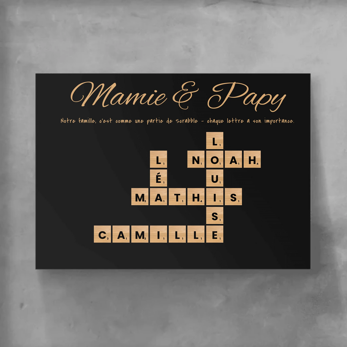 Scrabble en famille - Affiche personnalisable | Cadeau pour vos proches | Cadeau pour toutes les occasions | wefriends