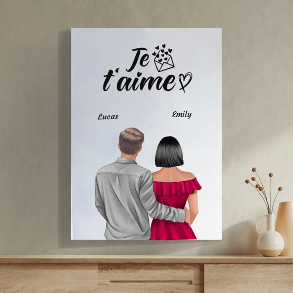 Je T'aime - Cadeau Personnalisé  Poster pour Couples/Amoureux