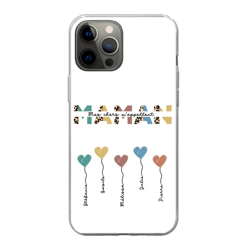 Maman / Mamie ballons en forme de cœur - Coque de téléphone personnalisable
